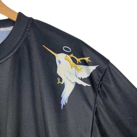 Neeshy Men's Black 1 Hoal Humming Bird Graphic Print Crew Neck T Shirt US XXL - Picture 5 of 7